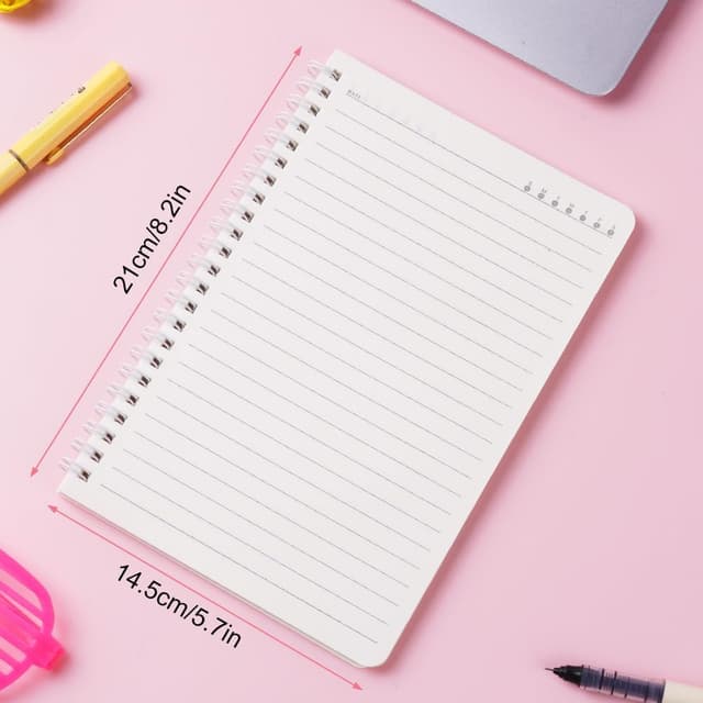 Detalle 2 de OFFCUP Lot de 4 carnets A5 à spirales (lignés), 120 pages