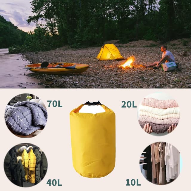 Detalle 2 de Borsa impermeabile ultraleggera 20 L per kayak, spiaggia e campeggio (blu)