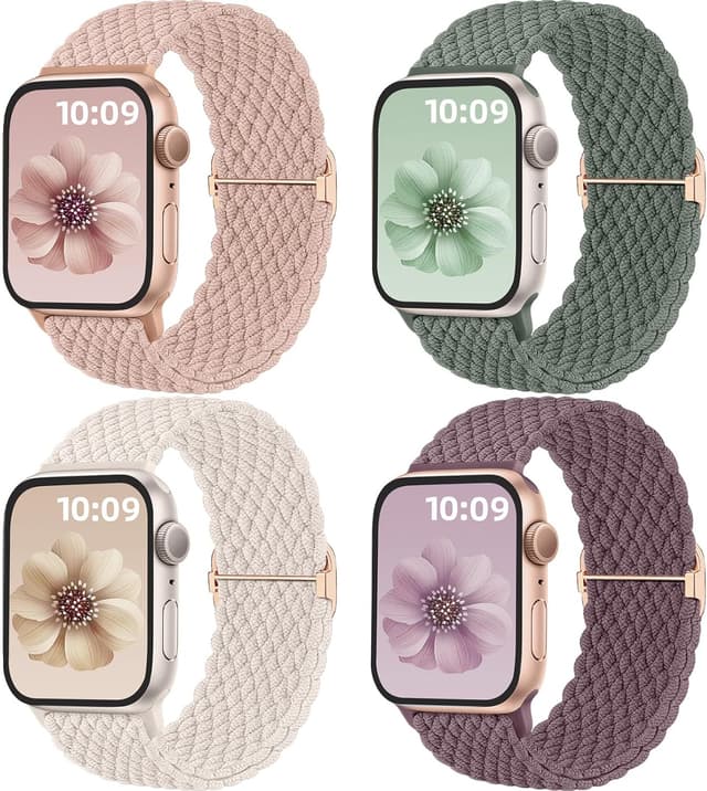 Detalle de Mastten Braided Solo Loop Apple Watch Strap 4-Pack