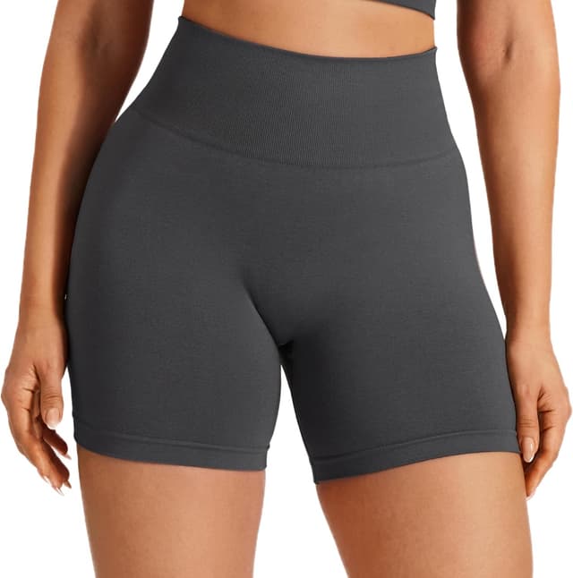 Detalle de JOYSPELS Seamless Gym Shorts for Women – High Waist Ruched Scrunch Bum Yoga & Running Shorts