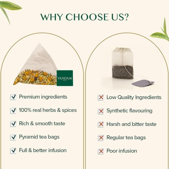 Thumbnail 6 de VAHDAM Tisana Curcuma e Ashwagandha, 30 bustine piramidali senza caffeina