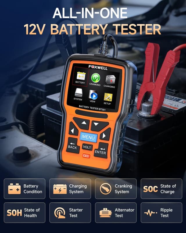 Detalle 2 de FOXWELL BT301 Car Battery Tester 12V