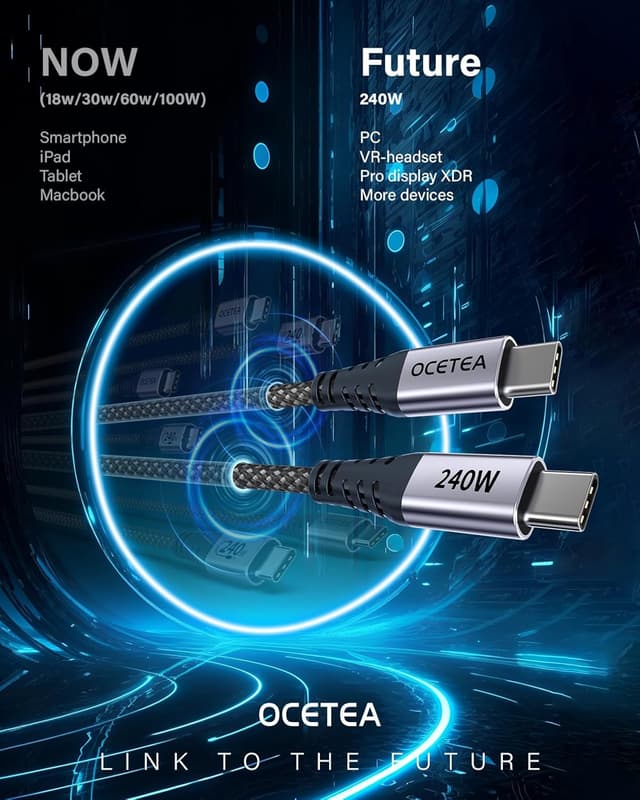 Thumbnail 1 de Ocetea 240W USB C Kabel Kurz 2er Set 0,3 m