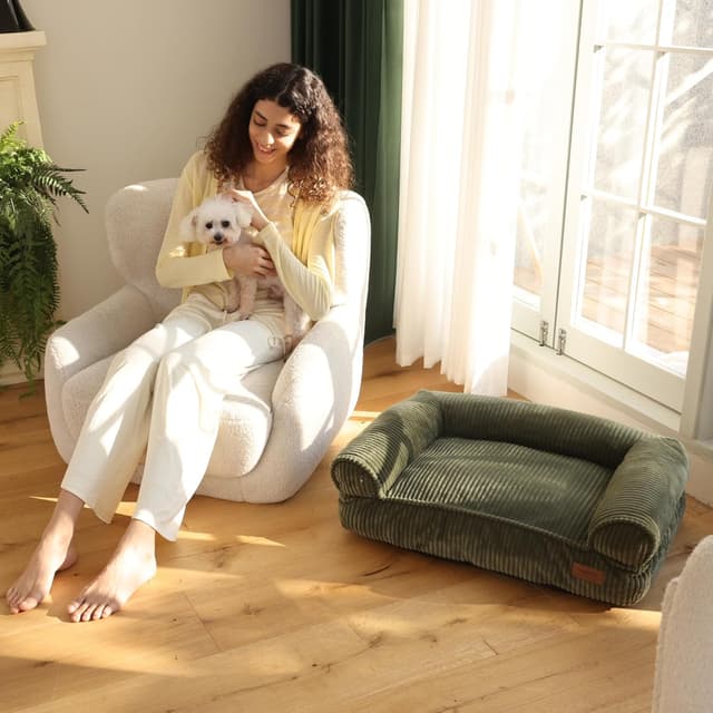 Thumbnail 4 de FUKUMARU Cat Couch Bed 27 inch cosy corduroy pet sofa