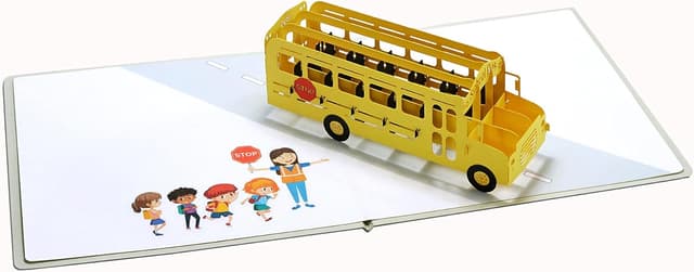 Detalle de CUTPOPUP Bus-themed 3D Birthday Pop-Up Greeting Card (15x15 cm)