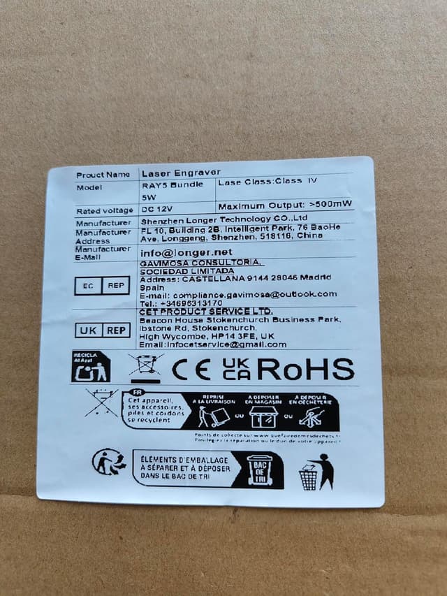 Thumbnail 1 de Longer Incisore Laser 5W 400x400 con Kit Aria