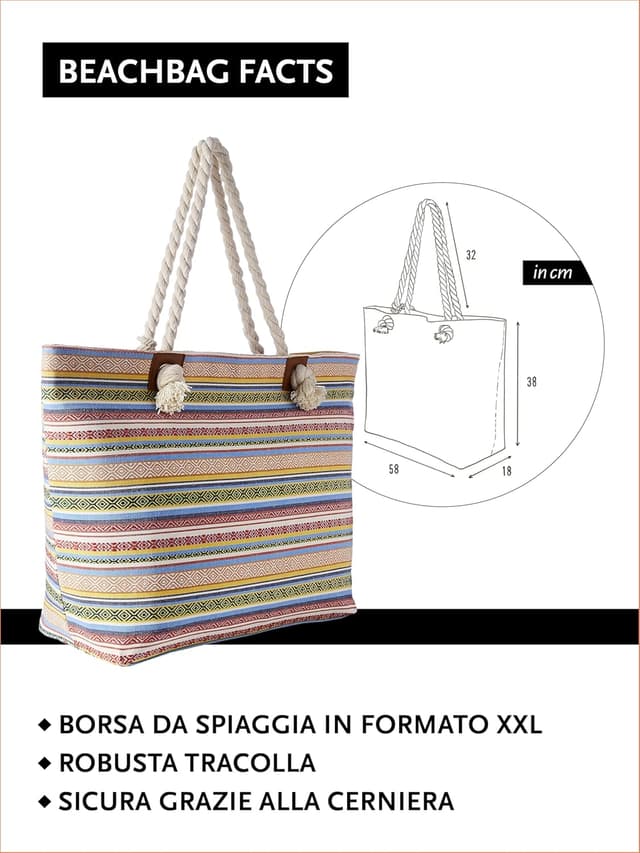 Thumbnail 2 de DonDon Grande borsa spiaggia idrorepellente