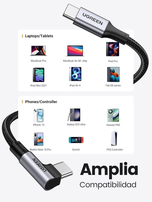 Thumbnail 6 de UGREEN Cable USB C 100W PD 3.0 ⚡ Carga Rápida 3M