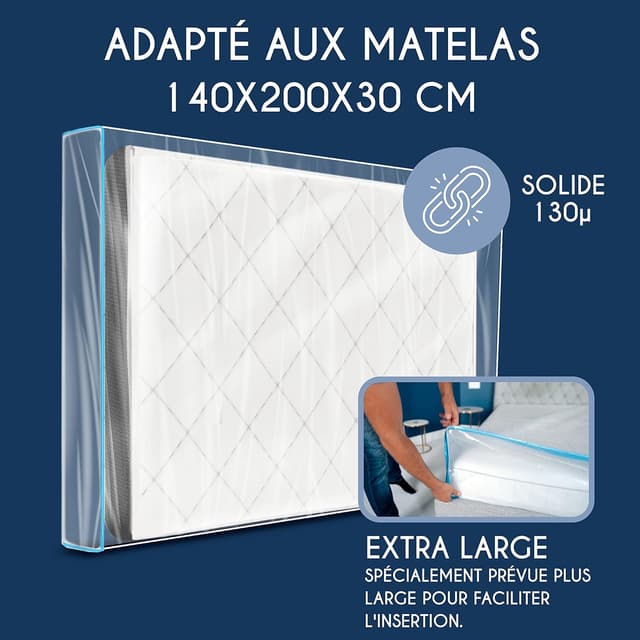 Thumbnail 1 de Dreamzie Housse Matelas 140x200 Zip plastico réutilisable