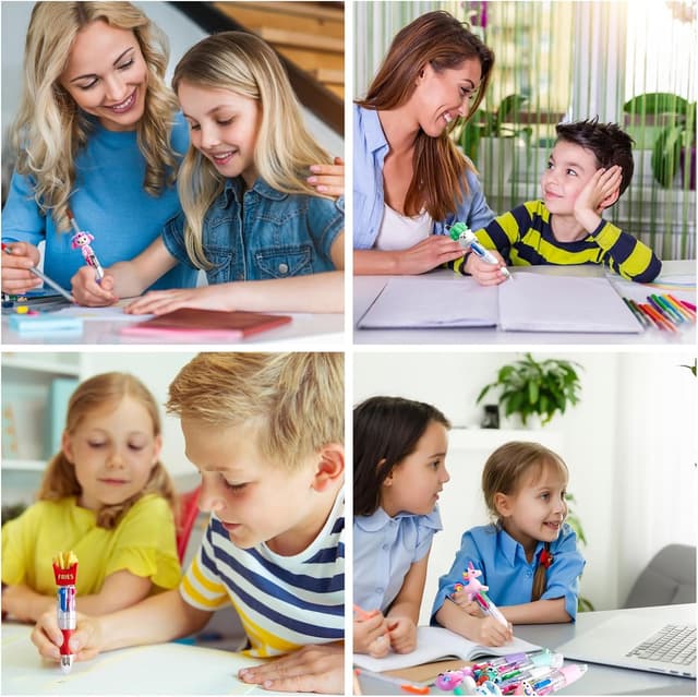 Detalle de Defresit 40 Pack 4-in-1 Multicolour Ballpoint Pens (Cute Cartoon Animal Set) for Kids