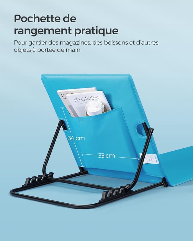 Thumbnail 6 de SONGMICS Lot de 2 transats bleu ciel