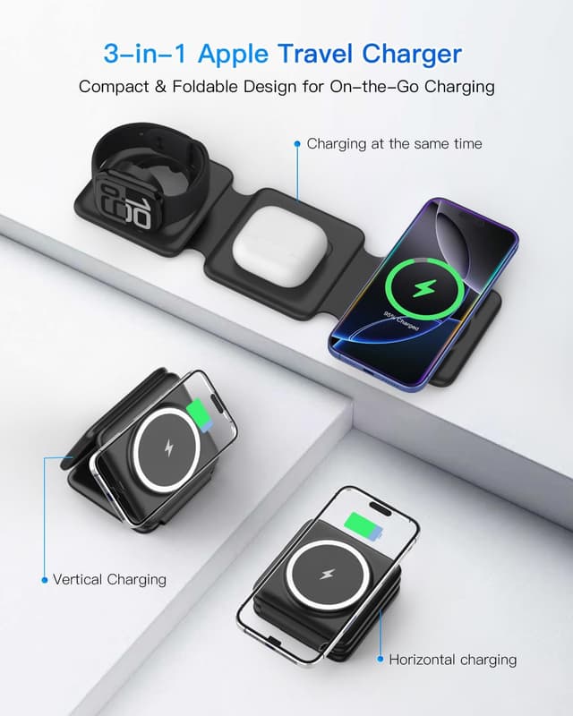 Thumbnail 2 de Fodable 3-in-1 Magnetic Wireless Charger for iPhone 3