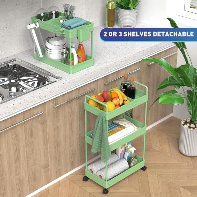 Detalle 2 de Ronlap Slim Storage Trolley 3-tier cart