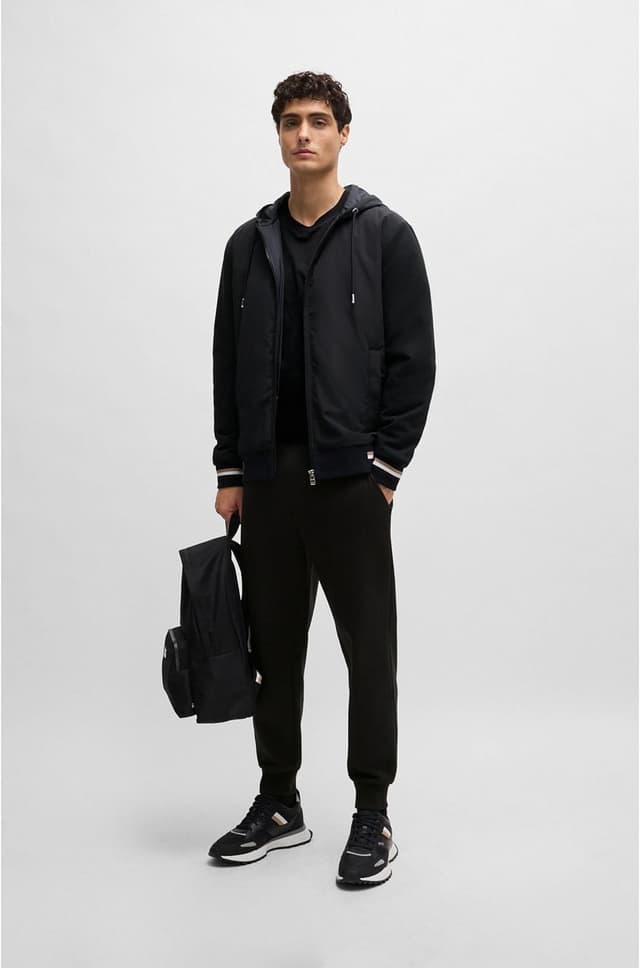 Detalle de BOSS Jonah Runn – baskets homme noires style course, semelle extérieure en gomme EVA