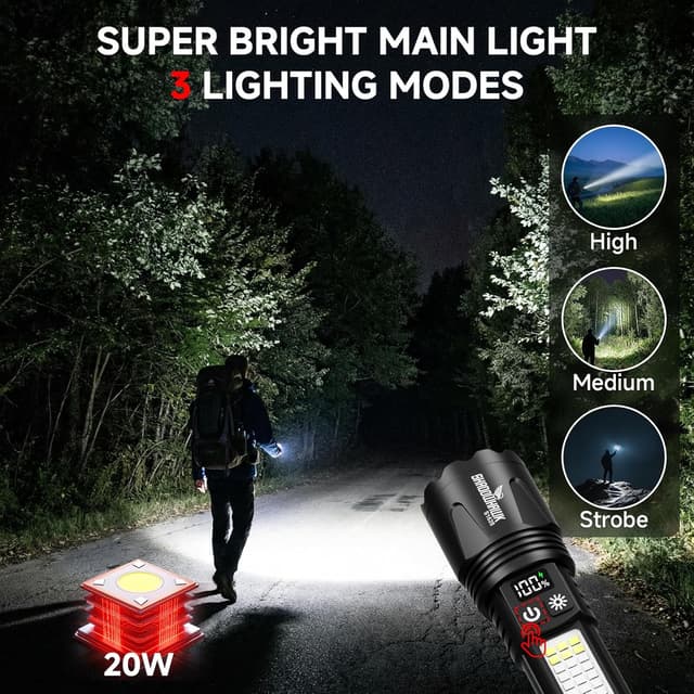 Detalle 2 de Shadowhawk Rechargeable Torch LED 200m COB