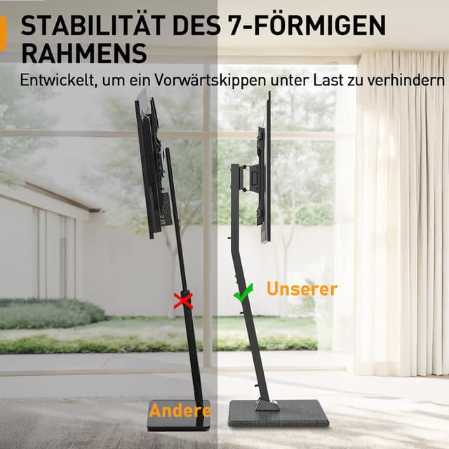 Thumbnail 6 de Perlegear TV Ständer Rollbar 30–70 Zoll