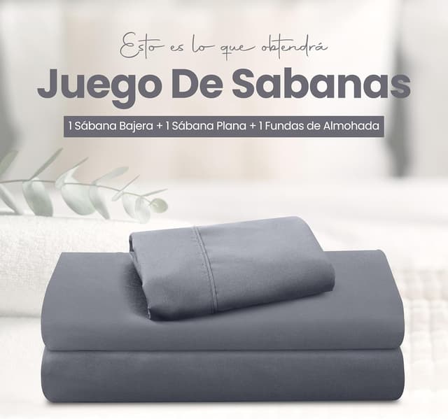 Thumbnail 2 de Utopia Bedding 90x190 Sábanas 3 piezas gris