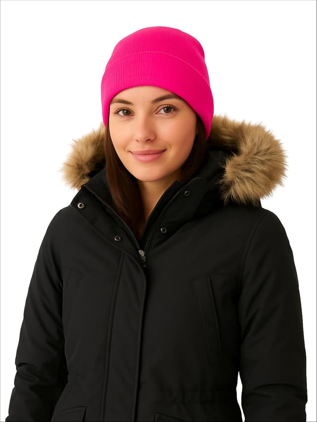 Detalle 2 de Berretto invernale in maglia beanie classico