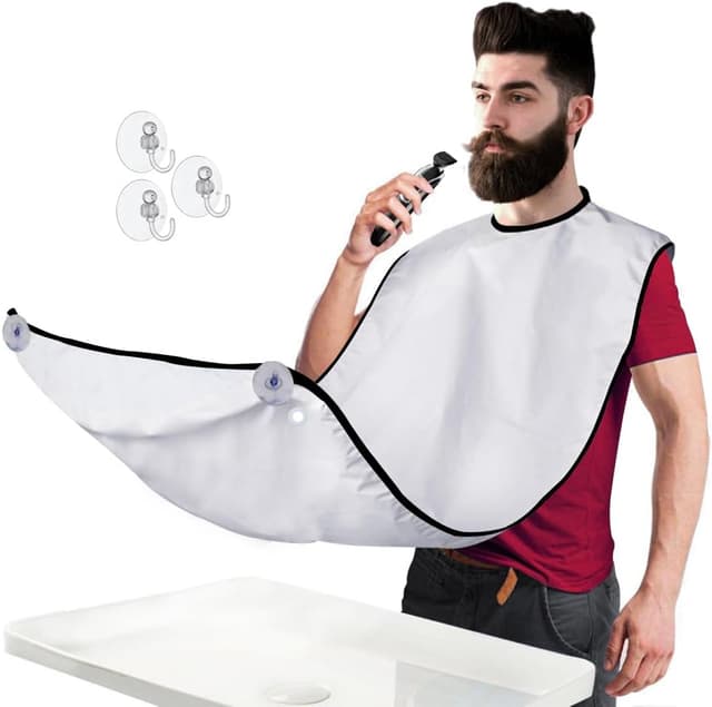 Detalle de Mobi Lock Beard Shaving Catcher Bib for mess-free beard trimming