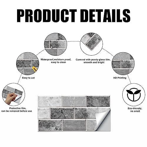 Detalle de Stickers carrelage cuisine 12 pièces ⚙