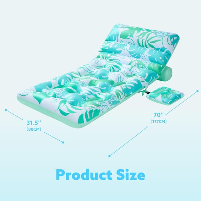 Detalle de SLOOSH Inflatable Pool Float for Adults with Adjustable Backrest, Cup Holders and Water Flow Vents