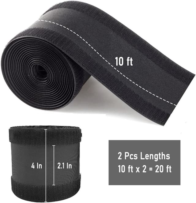 Detalle de YOBEYI Floor Cable Covers (20 Feet) with Adhesive Tape for Any Floor Surface, Black