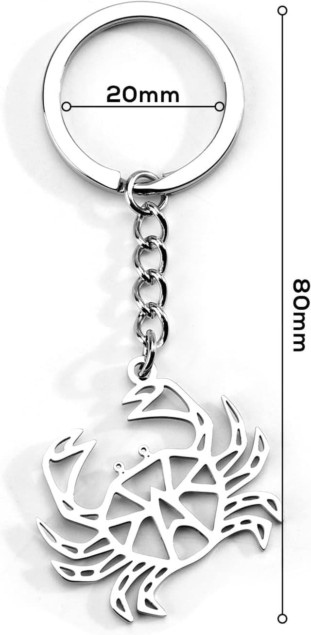 Detalle 2 de OBEISN Edelstahl-Schlüsselanhänger mit Krabben-Anhänger – charmantes Geschenk für Freundin, Schwester oder Partnerin