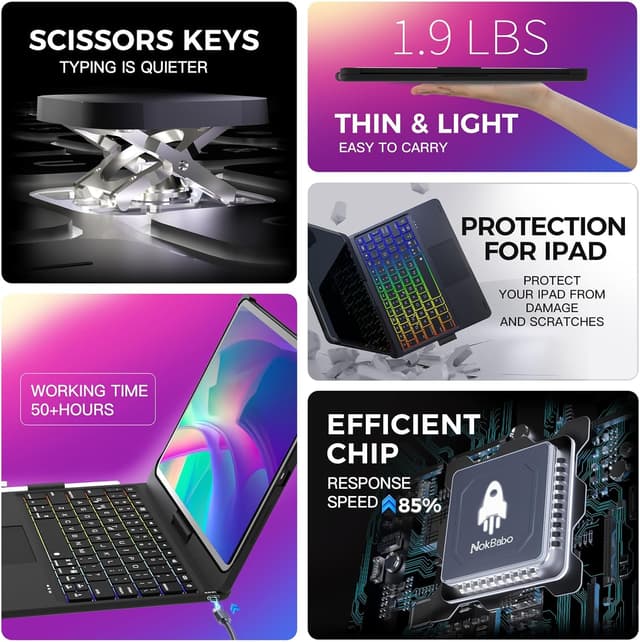 Thumbnail 4 de NOKBABO iPad 11th Case with Keyboard