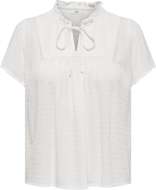 Detalle de JDY women’s top: round neck to V-neck blouse with bow details