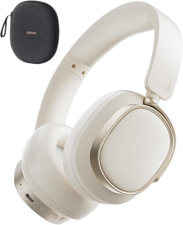 Detalle de Edifier ES850NB Wireless Hybrid ANC Headphones (LDAC, up to 92H battery, AI calls) – Ivory