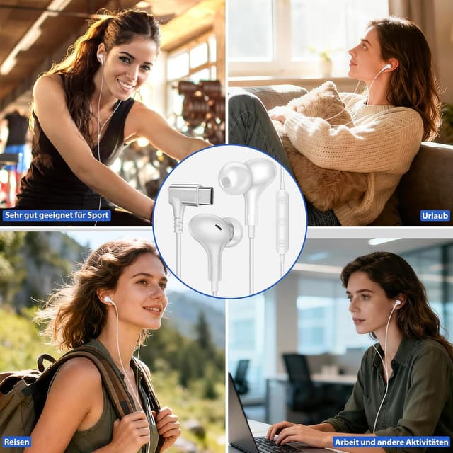 Detalle 2 de ASKUBSKU USB-C In-Ear 90° 1,2 m Kabel