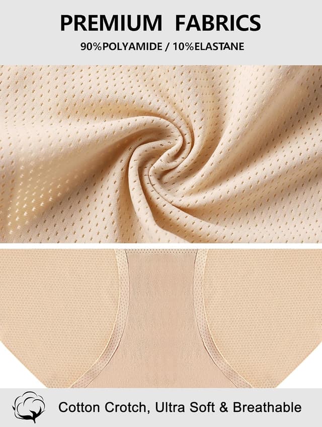 Detalle de VOENXE Seamless Knickers for Women – No VPL hipster briefs (5-pack) with breathable microfibre stretch