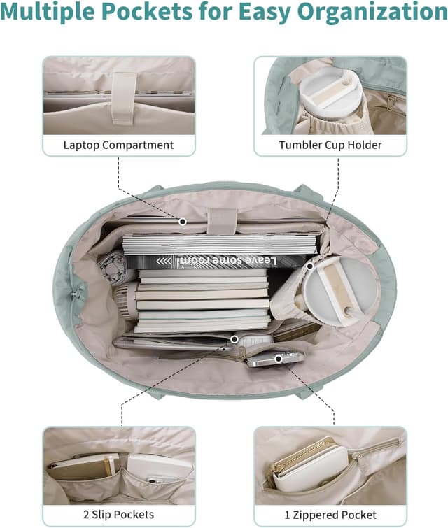 Detalle de Narwey Quilted Tote Bag for Laptop 15.6in