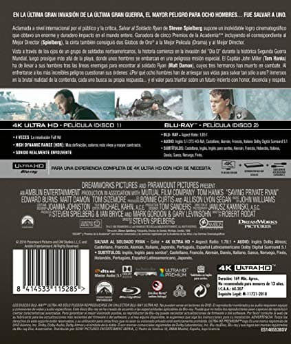 Detalle 1 de Salvar Al Soldado Ryan Blu-ray 4K Ultra-HD 📀