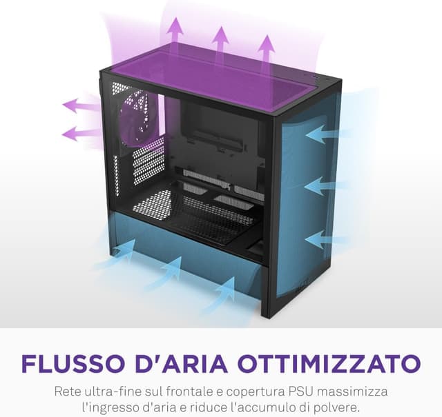 Thumbnail 5 de NZXT H3 Flow Case Micro-ATX ad Alto Flusso