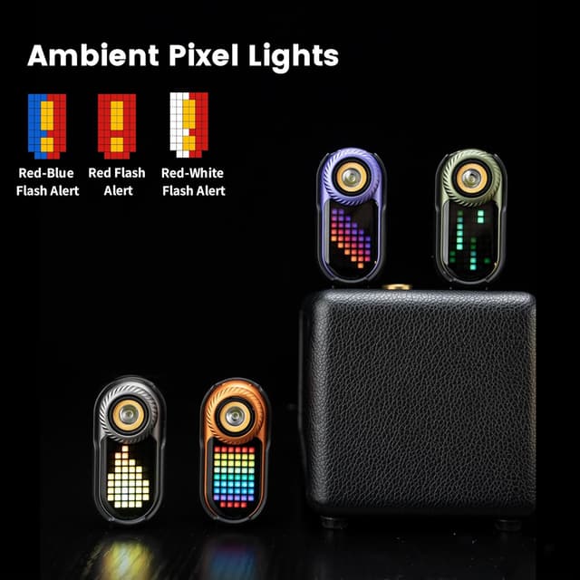 Detalle de LOOP GEAR LOOPDOT Rechargeable EDC Torch (Green) — 400-lumen mini flashlight with RGB pixel display