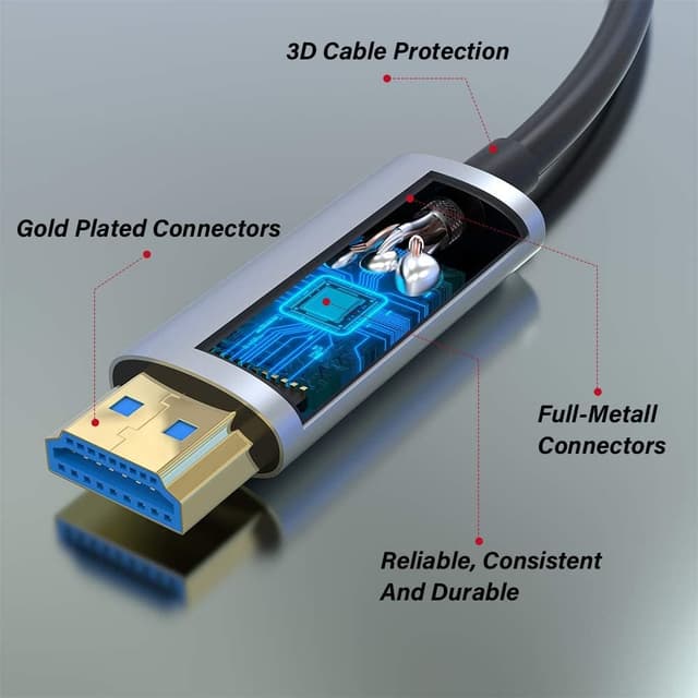 Thumbnail 6 de ATZEBE 15M Fibre Optic HDMI Cable