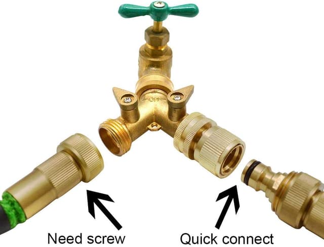 Thumbnail 6 de HQMPC Solid Brass 3/4" GHT Garden Hose Quick Connect Set (2 Sets, 2 Female + 2 Male)