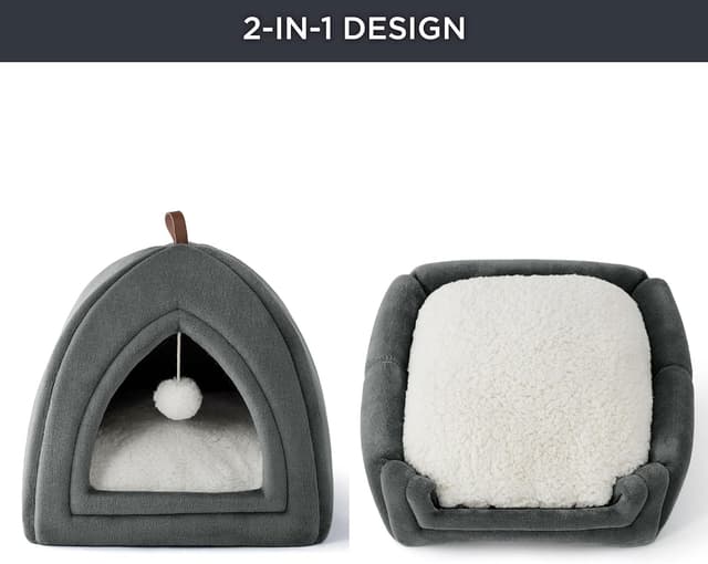 Thumbnail 1 de BEDSURE Katzenhöhle Dunkelgrau 44x44x44cm