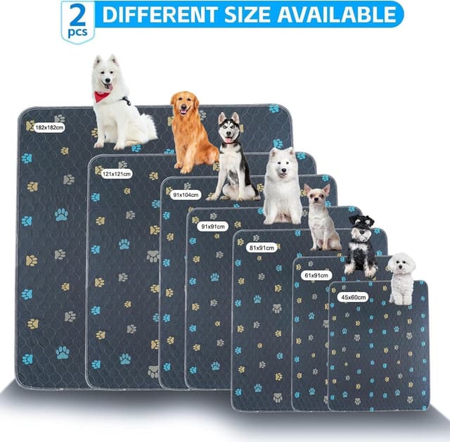 Detalle de Aitmexcn Washable Puppy Pads (2 Pack) – Non-slip, Leak-proof Pee Mats, 45 x 60 cm