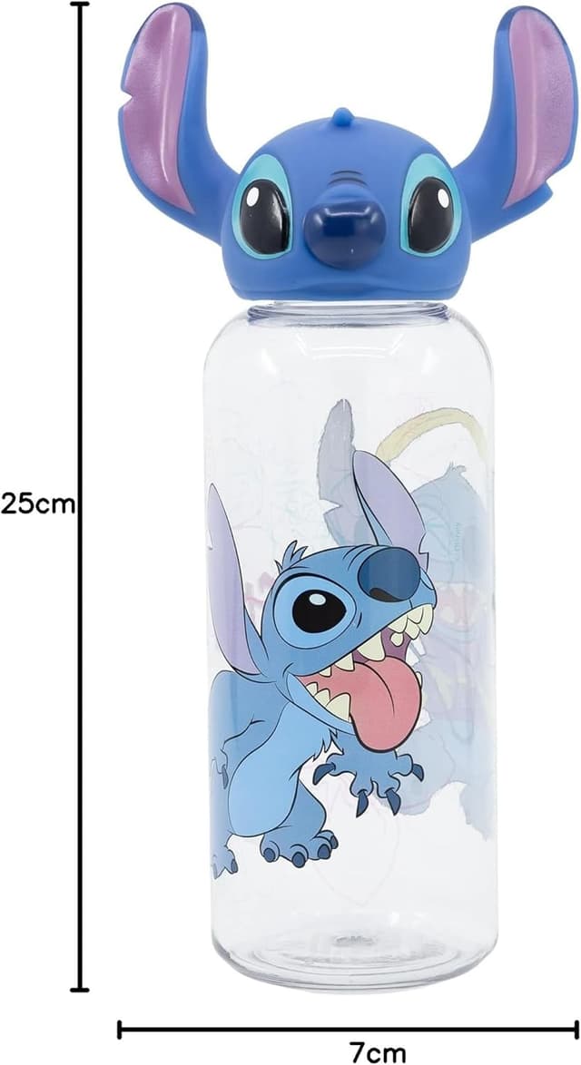 Detalle de Bouteille d’eau enfant 560 ml Disney Stitch en plastique avec bouchon dévissable