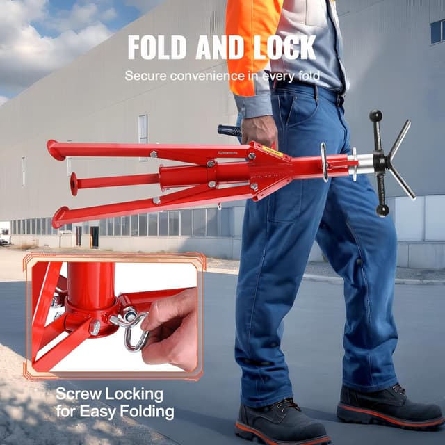 Detalle 2 de Pipe Jack Stand Adjustable Height 28–52 in, Heavy-Duty 2500 lbs Steel Support