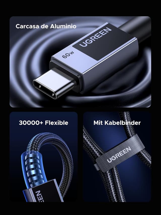 Thumbnail 4 de UGREEN Cable USB C 60W - Carga Rápida para Dispositivos ⚡