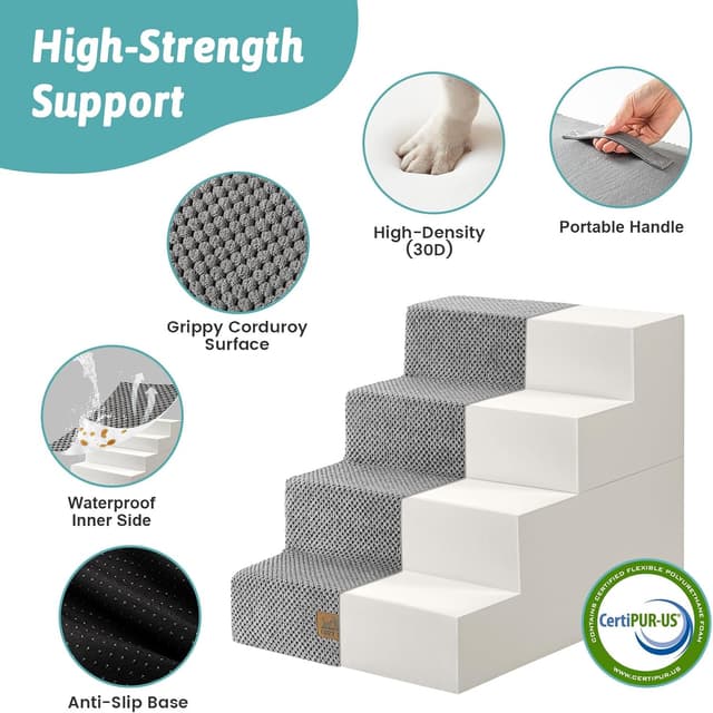 Thumbnail 2 de Small Dog Stairs 4 Tier Grey