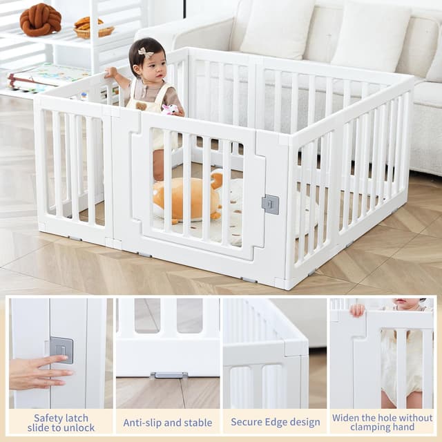 Detalle de Gupamiga Baby Playpen & Children Activity Centre with 8 Panels (115x115cm) – indoor or outdoor safety enclosure