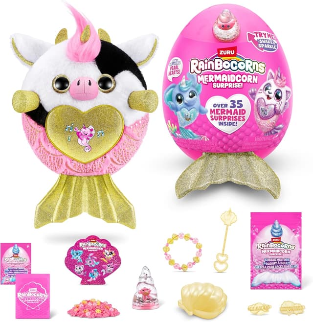 Detalle de Rainbocorns Mermaidcorn Serie 7 Mucca – peluche da collezione con sorprese sirena