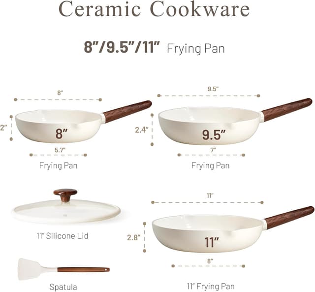 Detalle 2 de CAROTE Nonstick Frying Pans Set 5-piece