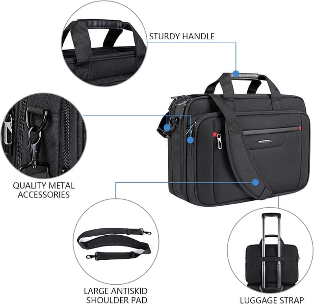 Thumbnail 6 de VANKEAN premium laptop briefcase with water-repellent canvas and RFID pockets (fits up to 17.3-inch)