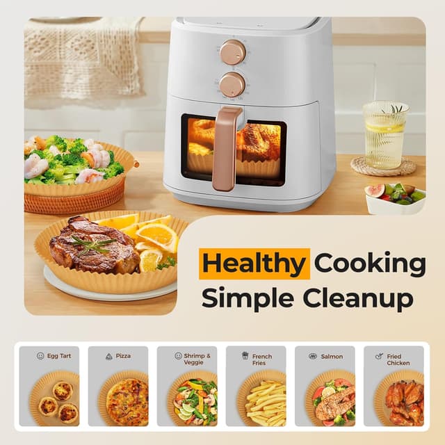 Thumbnail 4 de Air Fryer Liners for Ninja (205 PCS) — 8-Inch Round Disposable Parchment Liners, Oil-Proof & Non-Stick