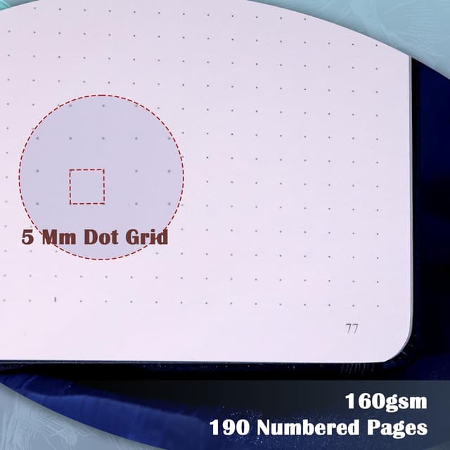 Thumbnail 2 de TIEFOSSI A5 Punktiertes Tagebuch mit 190 Seiten